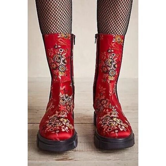 Free People Brooks Brocade Chelsea Boots